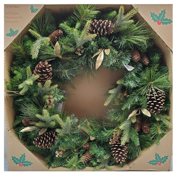32inch Wreath Dual Color LED PreLit Battery Operated